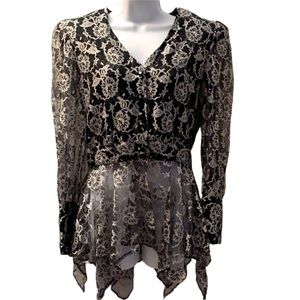 3/10 VINTAGE 80s LACE BUTTON DOWN BLOUSE